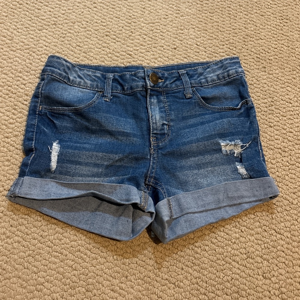 SO Kids’ Size Distressed Blue Jean Shorts